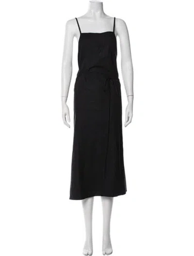 Pre-owned Baserange Silk Midi Length Dress W/ Tags In Black
