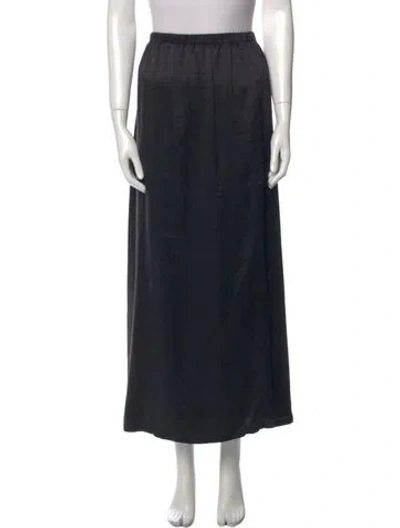 Pre-owned Baserange Silk Midi Length Skirt In Black