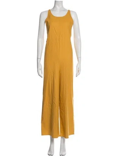 Pre-owned Baserange Silk Scoop Neck Jumpsuit In Yellow