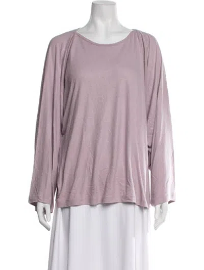 Pre-owned Baserange Silk Scoop Neck Top In Purple