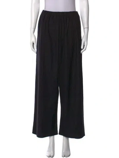 Pre-owned Baserange Silk Wide Leg Pants In Black