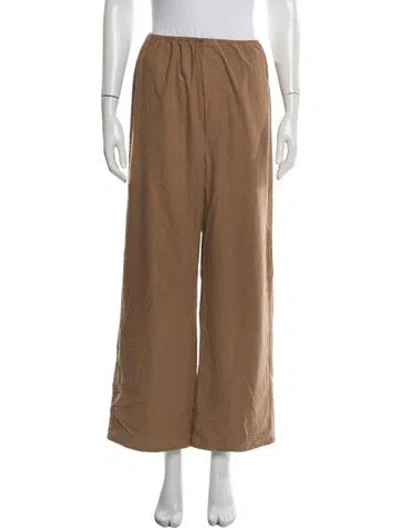 Pre-owned Baserange Silk Wide Leg Pants In Brown