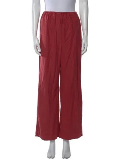 Pre-owned Baserange Silk Wide Leg Pants In Burgundy