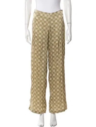Pre-owned Baserange Silk Wide Leg Pants In Gold
