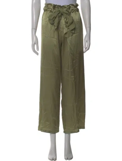 Pre-owned Baserange Silk Wide Leg Pants In Green