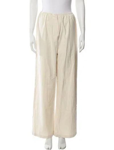 Pre-owned Baserange Silk Wide Leg Pants In Neutral
