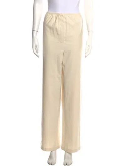 Pre-owned Baserange Silk Wide Leg Pants In White