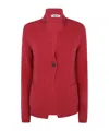 Baserange Single-breasted Knitted Jacket In Red
