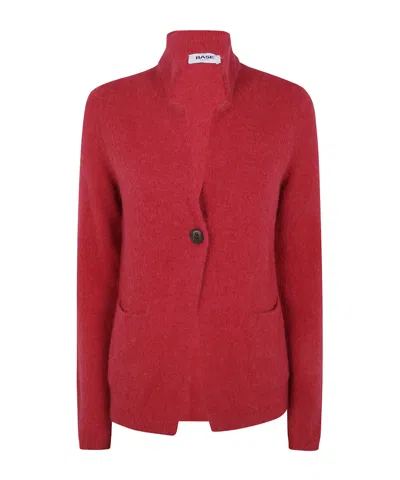 Baserange Single-breasted Knitted Jacket In Red