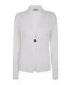 Baserange Single-breasted Knitted Jacket In White