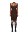 Baserange Brown Hewn Strap Minidress In Brown