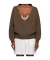 Baserange Soar V-neck Sweater In Brown