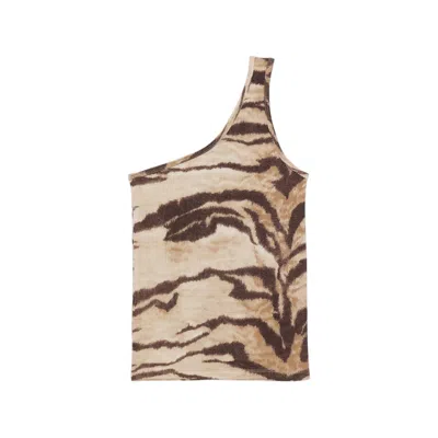 Baserange Speck One-shoulder Top In Animal Print
