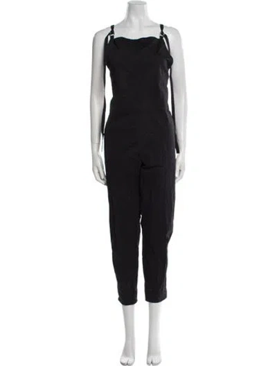 Pre-owned Baserange Square Neckline Jumpsuit In Black