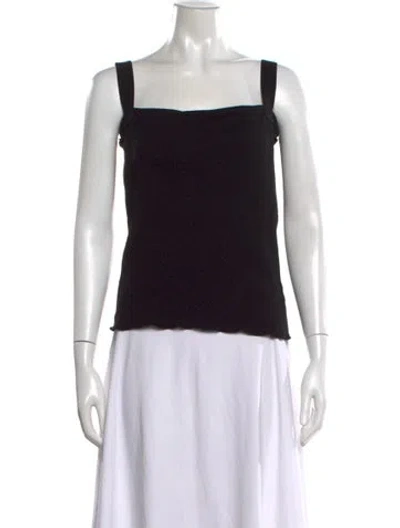 Pre-owned Baserange Square Neckline Sleeveless Top In Black