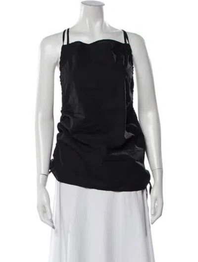 Pre-owned Baserange Square Neckline Sleeveless Top In Black