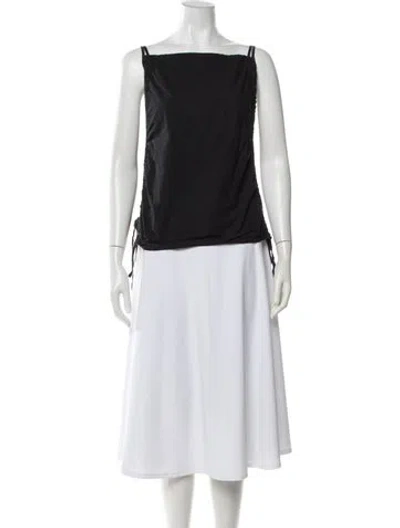 Pre-owned Baserange Square Neckline Sleeveless Top In Black