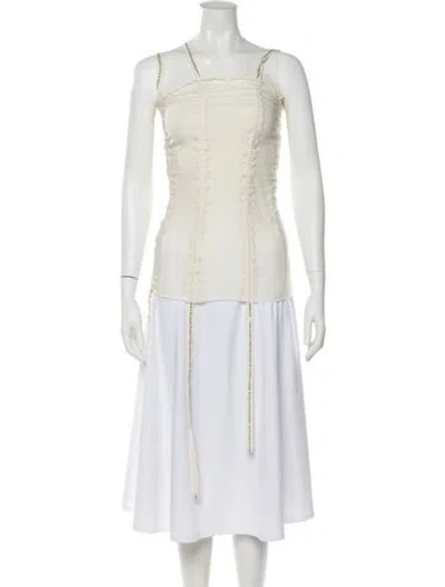 Pre-owned Baserange Square Neckline Sleeveless Top In Neutral