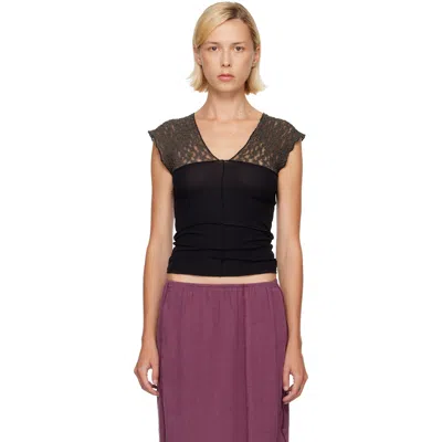 Baserange Ssense Exclusive Black & Taupe Nehru Top