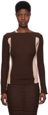 Baserange Ssense Exclusive Brown & Pink Omato Long Sleeve T-shirt In Tactile/haptic