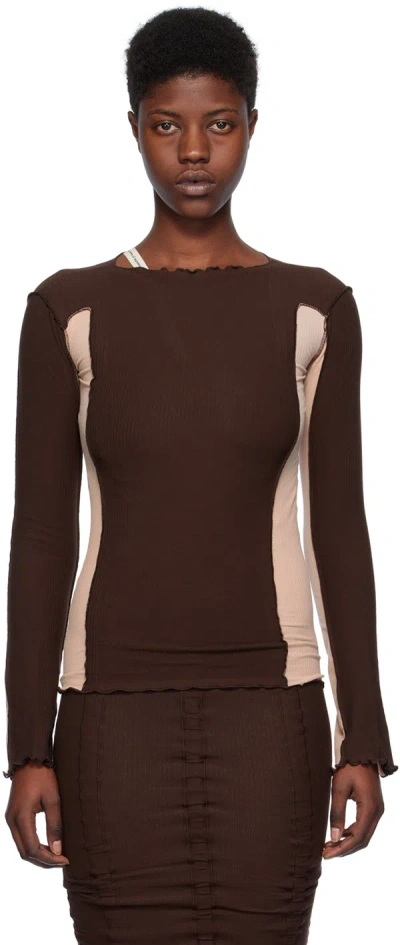 Baserange Ssense Exclusive Brown & Pink Omato Long Sleeve T-shirt In Tactile/haptic