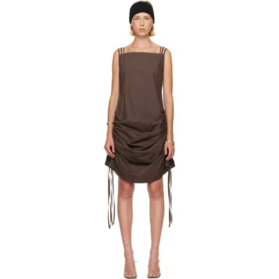 Baserange Ssense Exclusive Brown Pictorial Midi Dress In Mara Brown