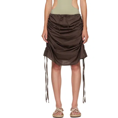 Baserange Ssense Exclusive Brown Pictorial Midi Skirt