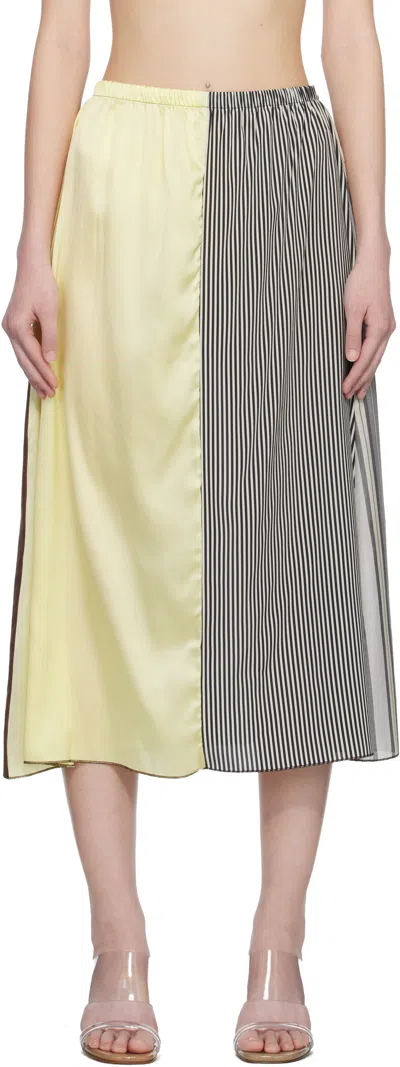 Baserange Ssense Exclusive Multicolor Vesa Midi Skirt In Yellow