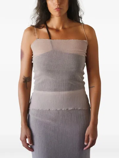 Baserange Sti Crinkled-finish Camisole Top In Gray