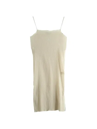 Baserange Sti Slip Crinkled Spaghetti-strap Dress In Neutral
