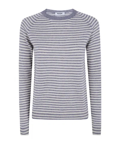 Baserange Striped Crew Neck Knit Sweater In Pink