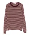 Baserange Striped Crew Neck Sweater In Brown