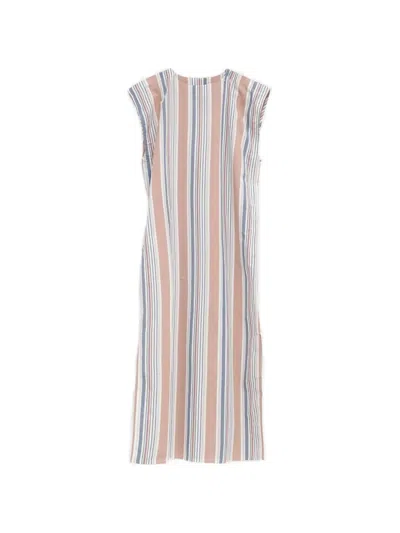 Baserange Striped Dress In Neutral