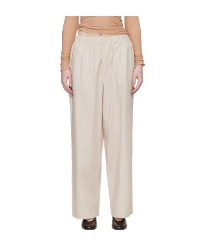Baserange Striped Elasticated Trousers In Brown