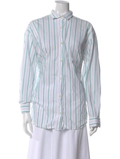 Pre-owned Baserange Striped Long Sleeve Button-up Top In Multi