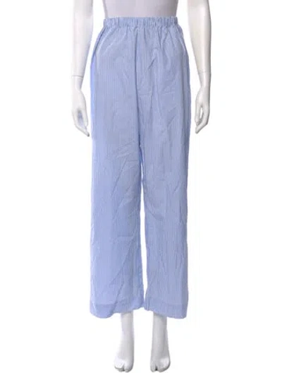 Pre-owned Baserange Striped Wide Leg Pants In Blue