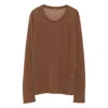 Baserange Round-neck Long-sleeve Top In Brown