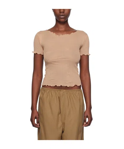 Baserange T-shirt With Fungus Edge In Brown