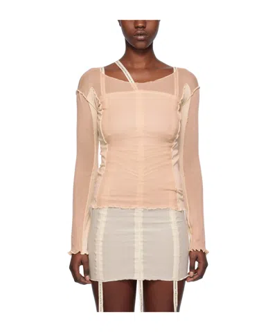 Baserange T-shirt With Fungus Edge In Pink