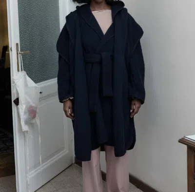 Baserange Tajo Pyrenees Cape In Navy In Blue