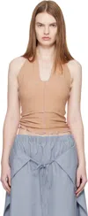 Baserange Tan Cinder Halter Top In Brown