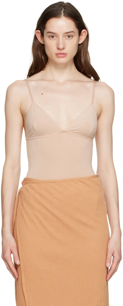 Baserange Tan Mississippi Bodysuit In Haptic