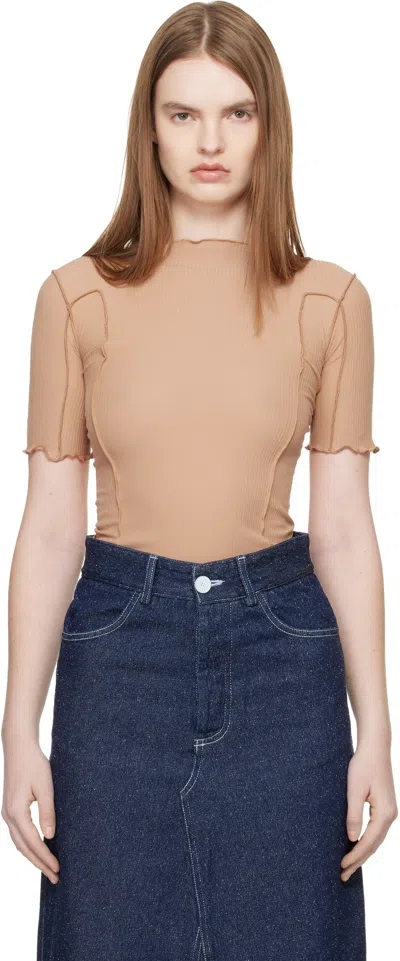 Baserange Tan Omato 3/4 T-shirt In Brown