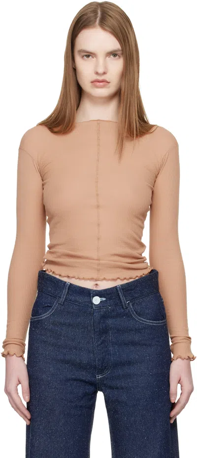 Baserange Tan Pama Long Sleeve T-shirt In Brown