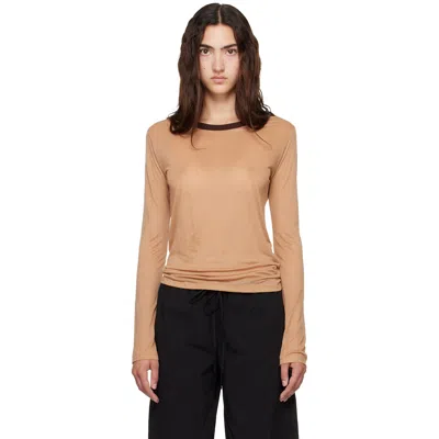 Baserange Tan Racer Long Sleeve T-shirt In Aural Tactile