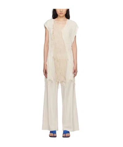 Baserange Tassel Detail T-shirt In White