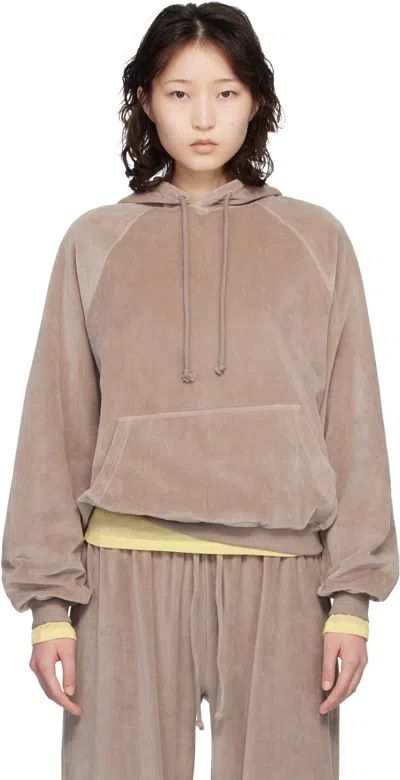 Baserange Taupe Rim Raglan Hoodie In Brown