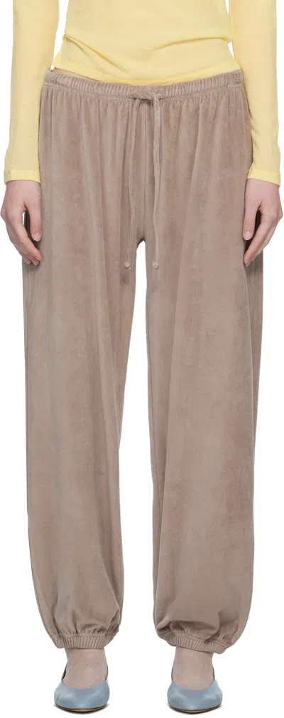 Baserange Taupe Velour Pillow Sweatpants In Multi