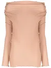 Baserange Tav Bead-embellished Ribbed-knit Jumper In Pink