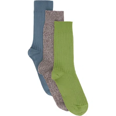 Baserange Three-pack Multicolor Rib Overankle Socks